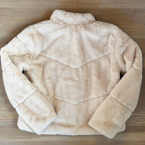 Ambiance Outerwear Faux Fur Shearling Teddy Jacket Ivory Womens Size Large - Picture 7 of 9